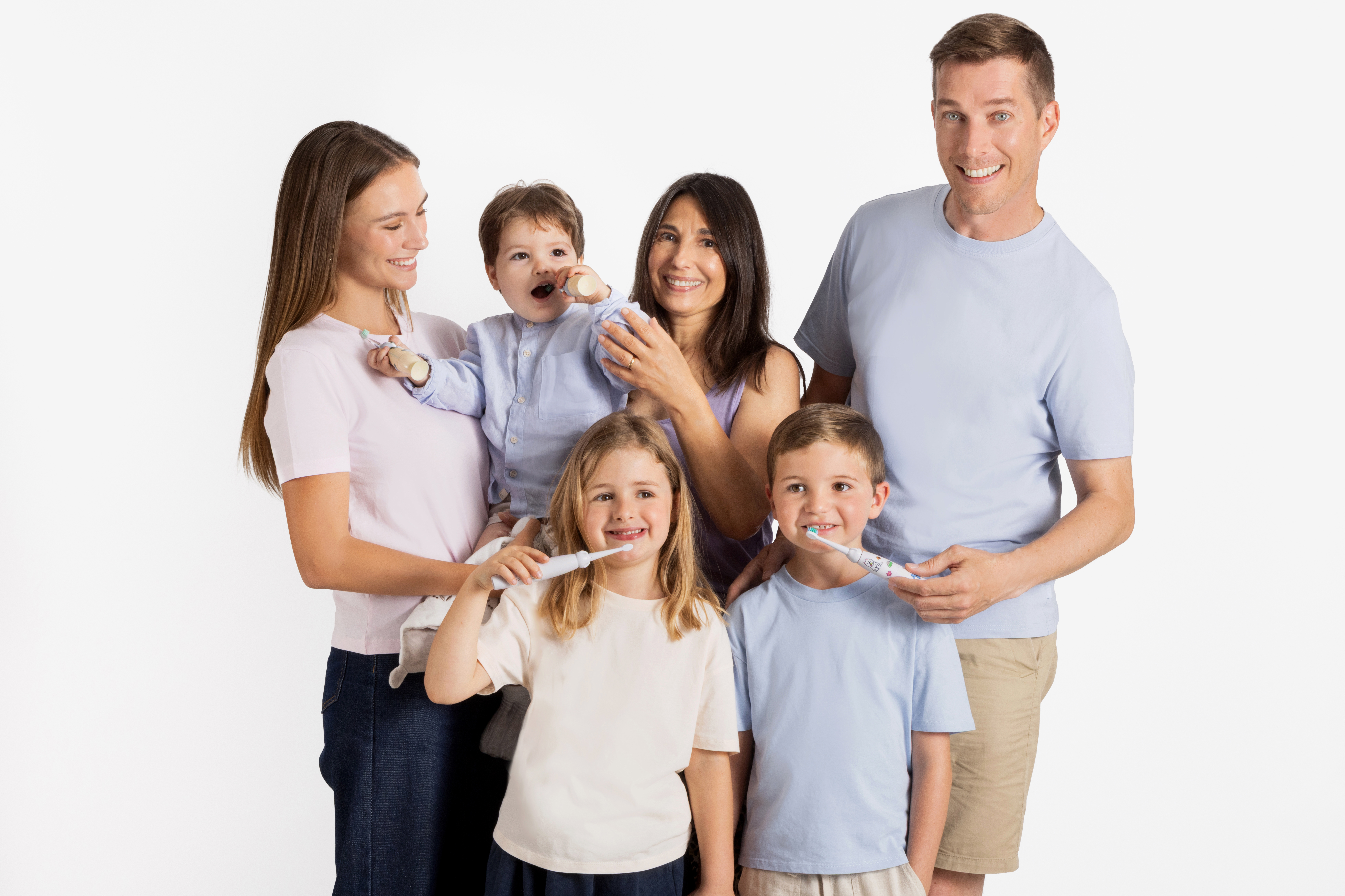 Une famille avec une bonne hygiène dentaire